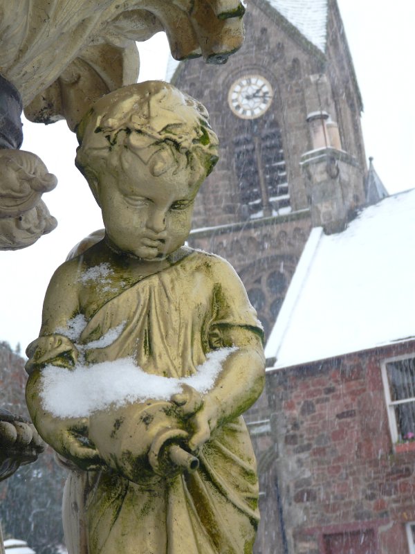 P1180251.JPG - A Cherub & Jessie the village clock - Alastair Seagroatt
